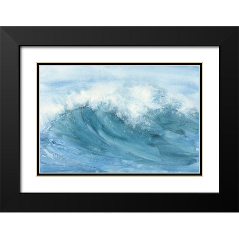 In the Blue I Black Modern Wood Framed Art Print with Double Matting by Paschke, Chris