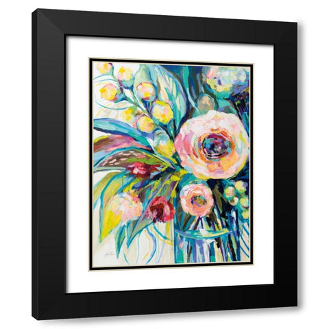 Pink Delights I Black Modern Wood Framed Art Print with Double Matting by Vertentes, Jeanette