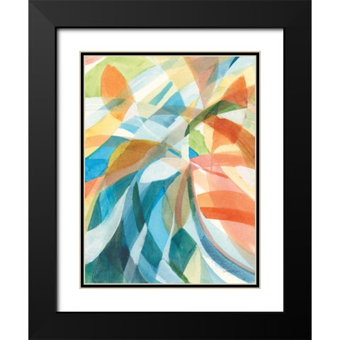 Colorful Abstract I Black Modern Wood Framed Art Print with Double Matting by Nai, Danhui
