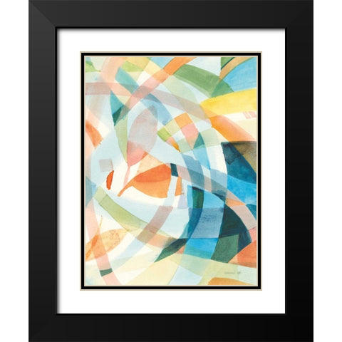 Colorful Abstract II Black Modern Wood Framed Art Print with Double Matting by Nai, Danhui