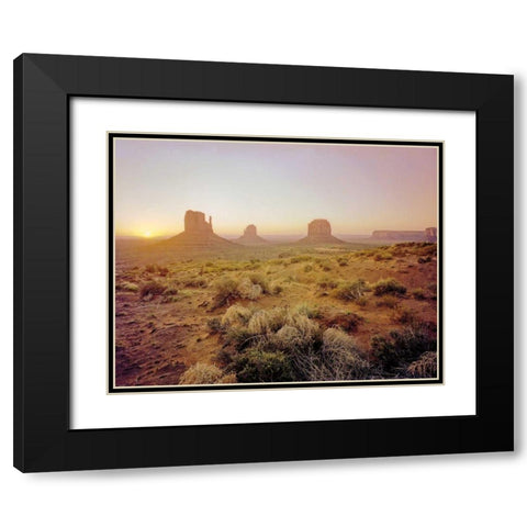 Dawn in the Desert Black Modern Wood Framed Art Print with Double Matting by Goldstein, Ed