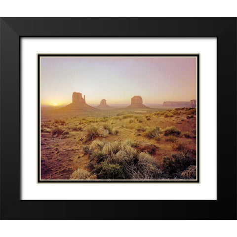 Dawn in the Desert Black Modern Wood Framed Art Print with Double Matting by Goldstein, Ed