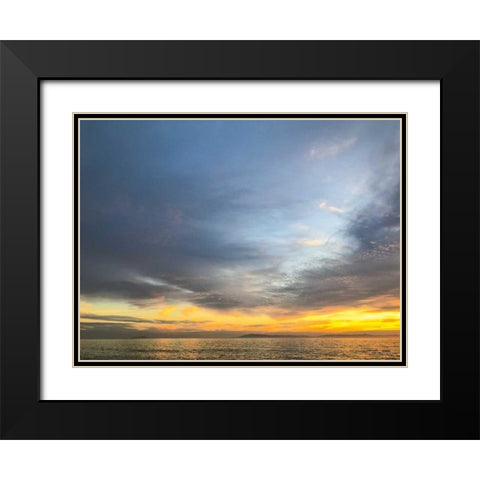 Golden Ocean Black Modern Wood Framed Art Print with Double Matting by Goldstein, Ed