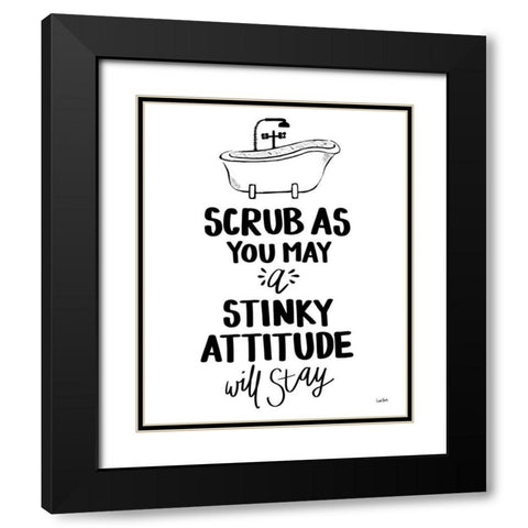 Bathroom Etiquette II Black Modern Wood Framed Art Print with Double Matting by York, Leah
