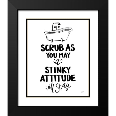 Bathroom Etiquette II Black Modern Wood Framed Art Print with Double Matting by York, Leah