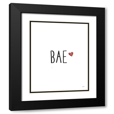 Valentines II Black Modern Wood Framed Art Print with Double Matting by York, Leah