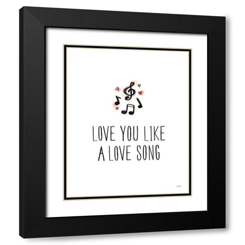 Valentines III Black Modern Wood Framed Art Print with Double Matting by York, Leah