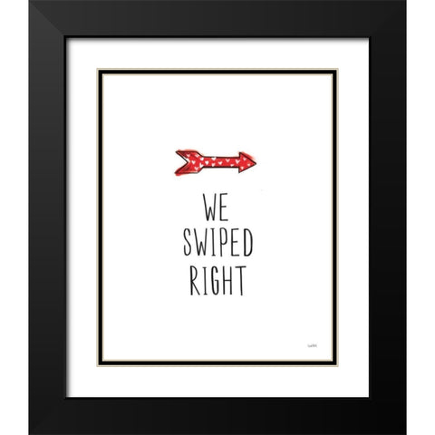 Valentines V Black Modern Wood Framed Art Print with Double Matting by York, Leah