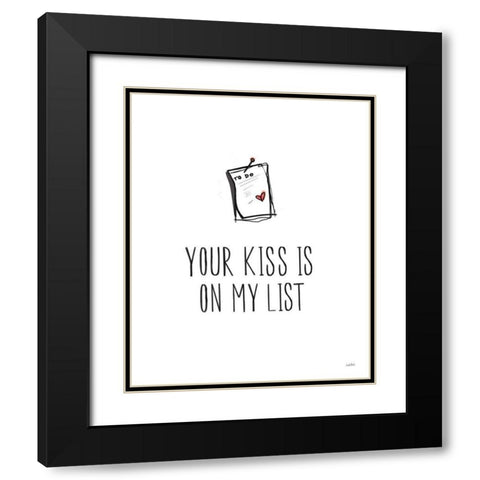 Valentines IX Black Modern Wood Framed Art Print with Double Matting by York, Leah