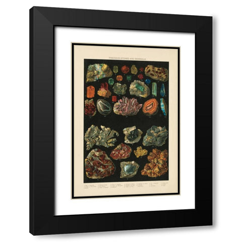 Precious Stones III Black Modern Wood Framed Art Print with Double Matting by Wild Apple Portfolio