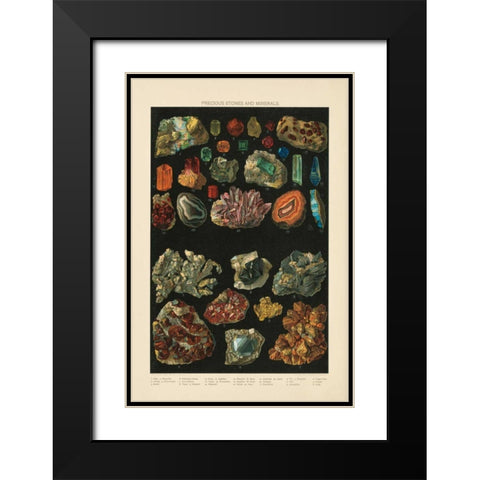 Precious Stones III Black Modern Wood Framed Art Print with Double Matting by Wild Apple Portfolio