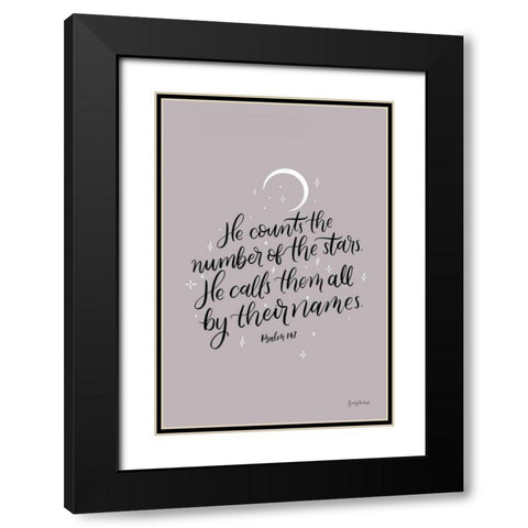 He Counts the Stars Black Modern Wood Framed Art Print with Double Matting by Thorns, Becky