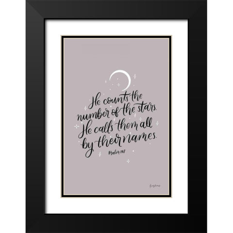 He Counts the Stars Black Modern Wood Framed Art Print with Double Matting by Thorns, Becky