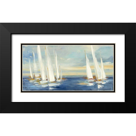Summer Regatta Sunset Black Modern Wood Framed Art Print with Double Matting by Purinton, Julia
