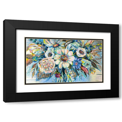 Unity Blue Black Modern Wood Framed Art Print with Double Matting by Vertentes, Jeanette