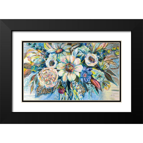 Unity Blue Black Modern Wood Framed Art Print with Double Matting by Vertentes, Jeanette