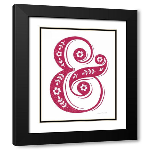 Floral Ampersand Crop Black Modern Wood Framed Art Print with Double Matting by Snowdon, Alexandra