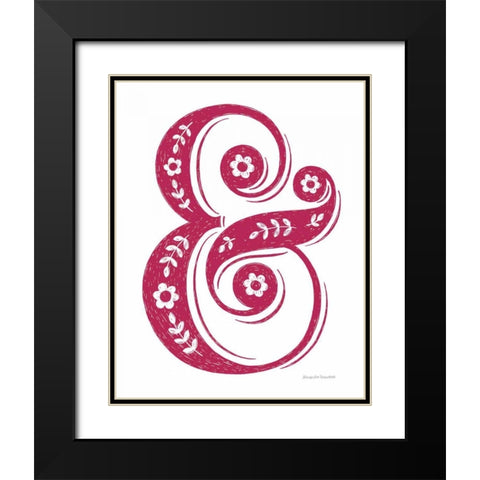 Floral Ampersand Crop Black Modern Wood Framed Art Print with Double Matting by Snowdon, Alexandra