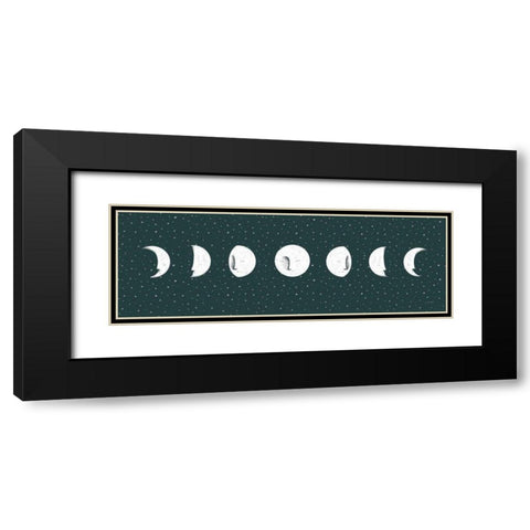 Sweet Dreams Moon Cycle Black Modern Wood Framed Art Print with Double Matting by Thorns, Becky