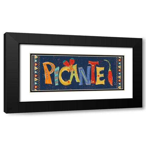 Tex Mex Fiesta VIII Dark Black Modern Wood Framed Art Print with Double Matting by Charron, Veronique
