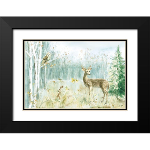 Meadows Edge I Black Modern Wood Framed Art Print with Double Matting by Nai, Danhui