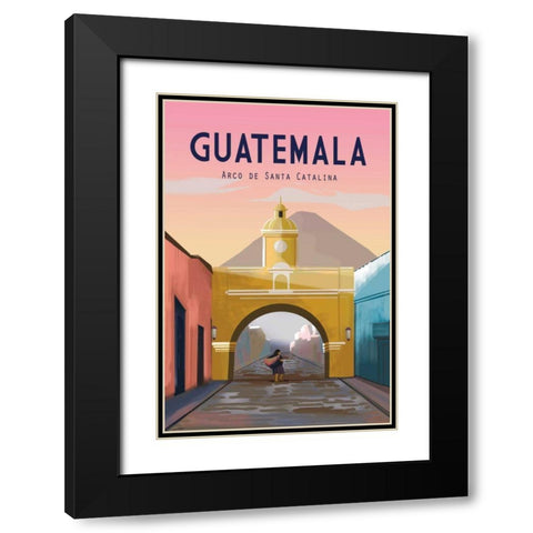 Guatemala Black Modern Wood Framed Art Print with Double Matting by Escalante, Omar