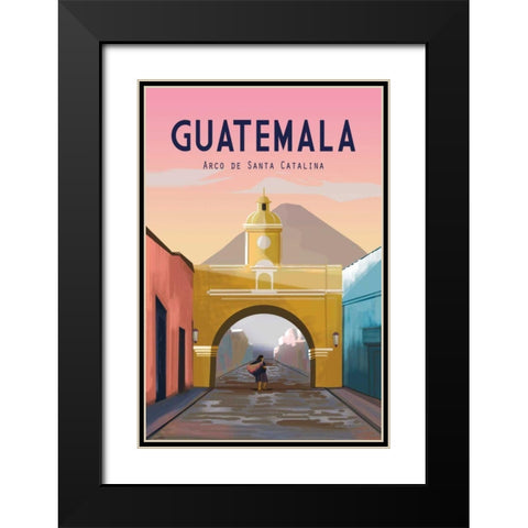 Guatemala Black Modern Wood Framed Art Print with Double Matting by Escalante, Omar