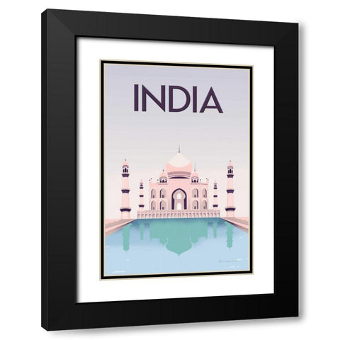India Black Modern Wood Framed Art Print with Double Matting by Escalante, Omar