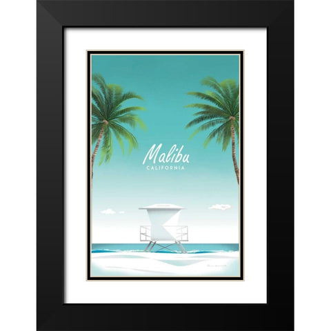 Malibu Black Modern Wood Framed Art Print with Double Matting by Escalante, Omar