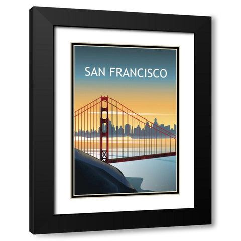 San Francisco II Black Modern Wood Framed Art Print with Double Matting by Escalante, Omar