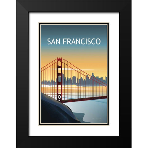San Francisco II Black Modern Wood Framed Art Print with Double Matting by Escalante, Omar