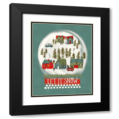 Winter Village III Black Modern Wood Framed Art Print with Double Matting by York, Leah