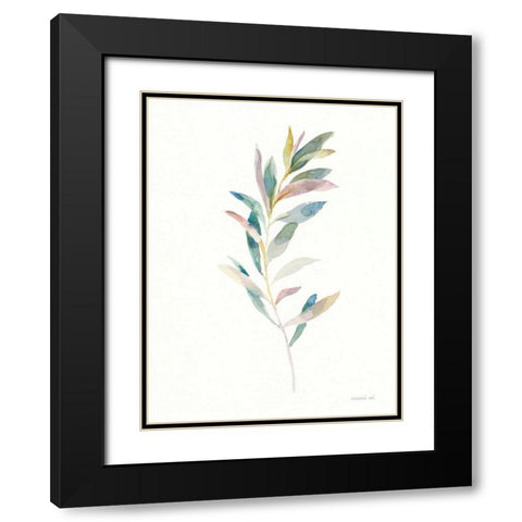 Greenery I Black Modern Wood Framed Art Print with Double Matting by Nai, Danhui