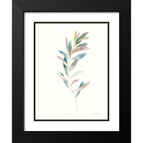 Greenery I Black Modern Wood Framed Art Print with Double Matting by Nai, Danhui