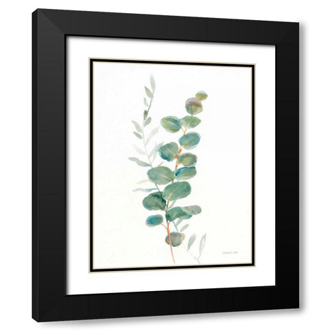 Greenery III Black Modern Wood Framed Art Print with Double Matting by Nai, Danhui