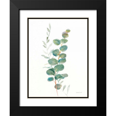 Greenery III Black Modern Wood Framed Art Print with Double Matting by Nai, Danhui