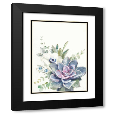 Desert Bouquet I Black Modern Wood Framed Art Print with Double Matting by Nai, Danhui