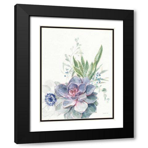 Desert Bouquet II Black Modern Wood Framed Art Print with Double Matting by Nai, Danhui