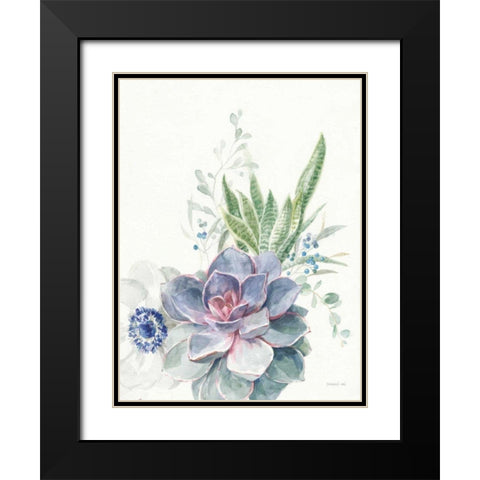 Desert Bouquet II Black Modern Wood Framed Art Print with Double Matting by Nai, Danhui