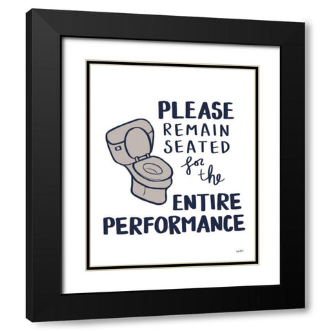 Bathroom Etiquette III Navy Gray Black Modern Wood Framed Art Print with Double Matting by York, Leah