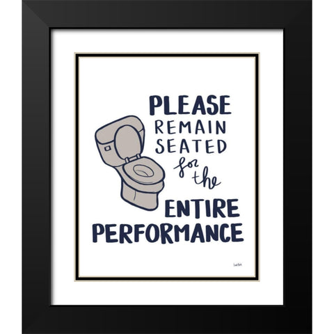 Bathroom Etiquette III Navy Gray Black Modern Wood Framed Art Print with Double Matting by York, Leah