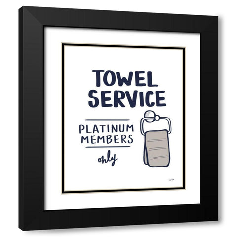 Bathroom Etiquette IV Navy Gray Black Modern Wood Framed Art Print with Double Matting by York, Leah