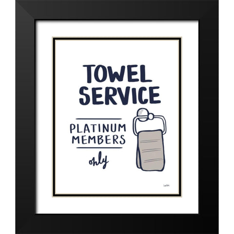 Bathroom Etiquette IV Navy Gray Black Modern Wood Framed Art Print with Double Matting by York, Leah