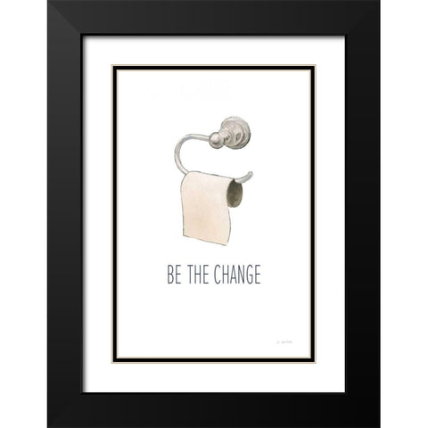 Be the Change Navy Black Modern Wood Framed Art Print with Double Matting by Wiens, James