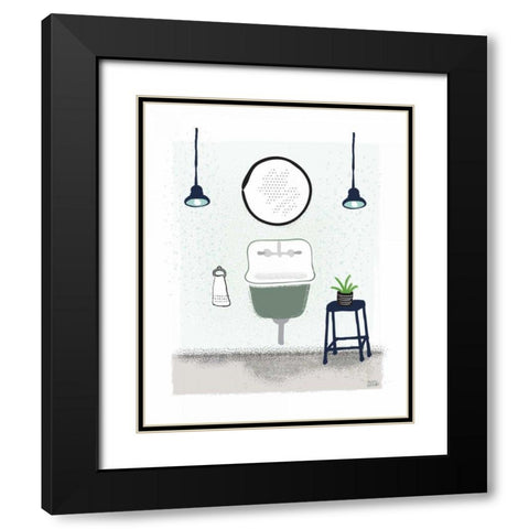 Bold Bath II BG Black Modern Wood Framed Art Print with Double Matting by Averinos, Melissa