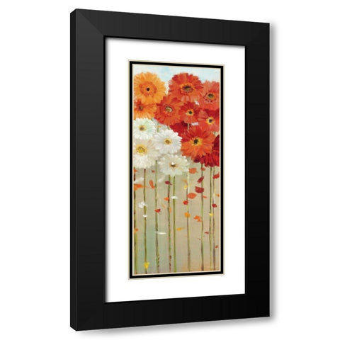 Daisies Fall II Black Modern Wood Framed Art Print with Double Matting by Nai, Danhui