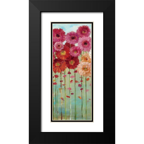 Daisies Spring II Black Modern Wood Framed Art Print with Double Matting by Nai, Danhui