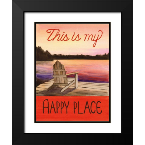 This is my Happy Place Black Modern Wood Framed Art Print with Double Matting by McKenna, Kathleen Parr