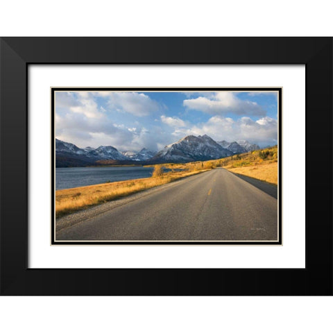 Going To The Sun Road Black Modern Wood Framed Art Print with Double Matting by Majchrowicz, Alan