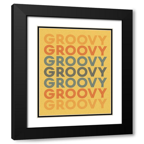 Retro Words I Black Modern Wood Framed Art Print with Double Matting by Wild Apple Portfolio